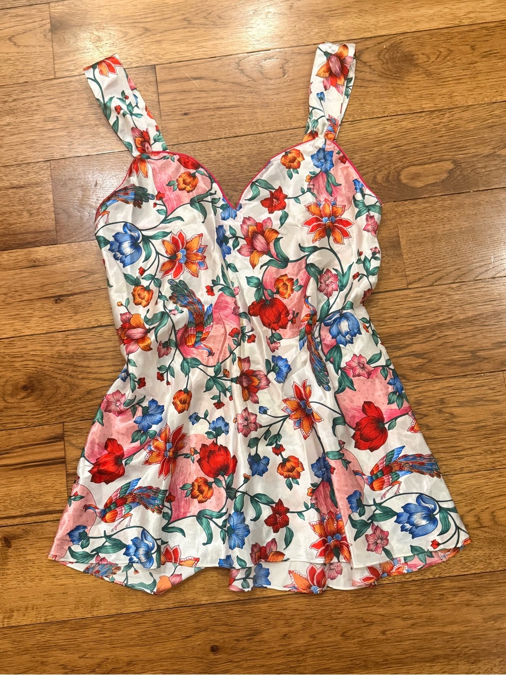 Vintage Morgan Taylor Floral Sleeveless V-Neck Intimates or Sleep Top